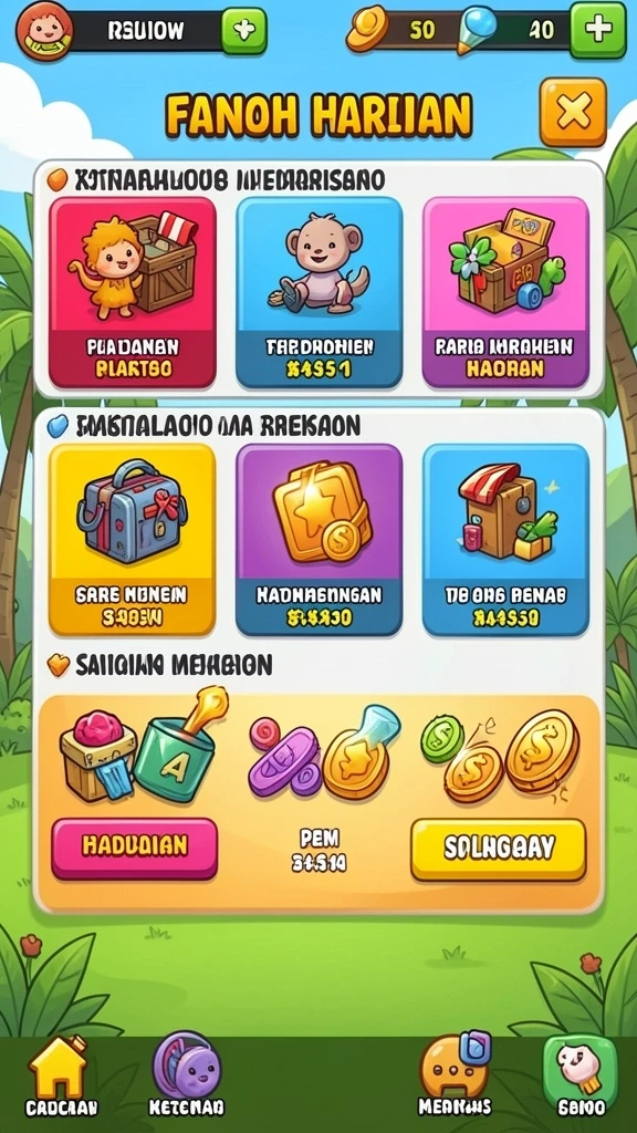 Tangkapan layar menggambarkan tantangan harian yang seru.