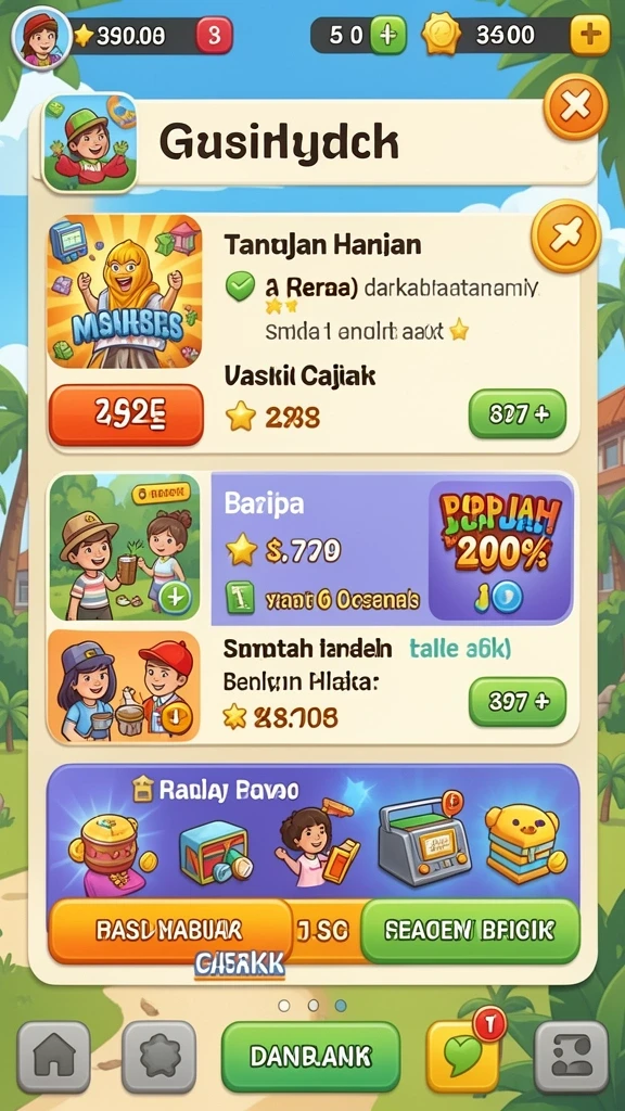 Tampilan level yang menantang dan indah.