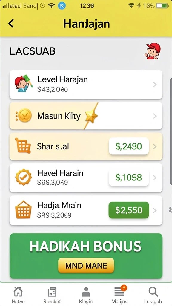 Pengguna sedang menjelajahi level baru yang menantang.